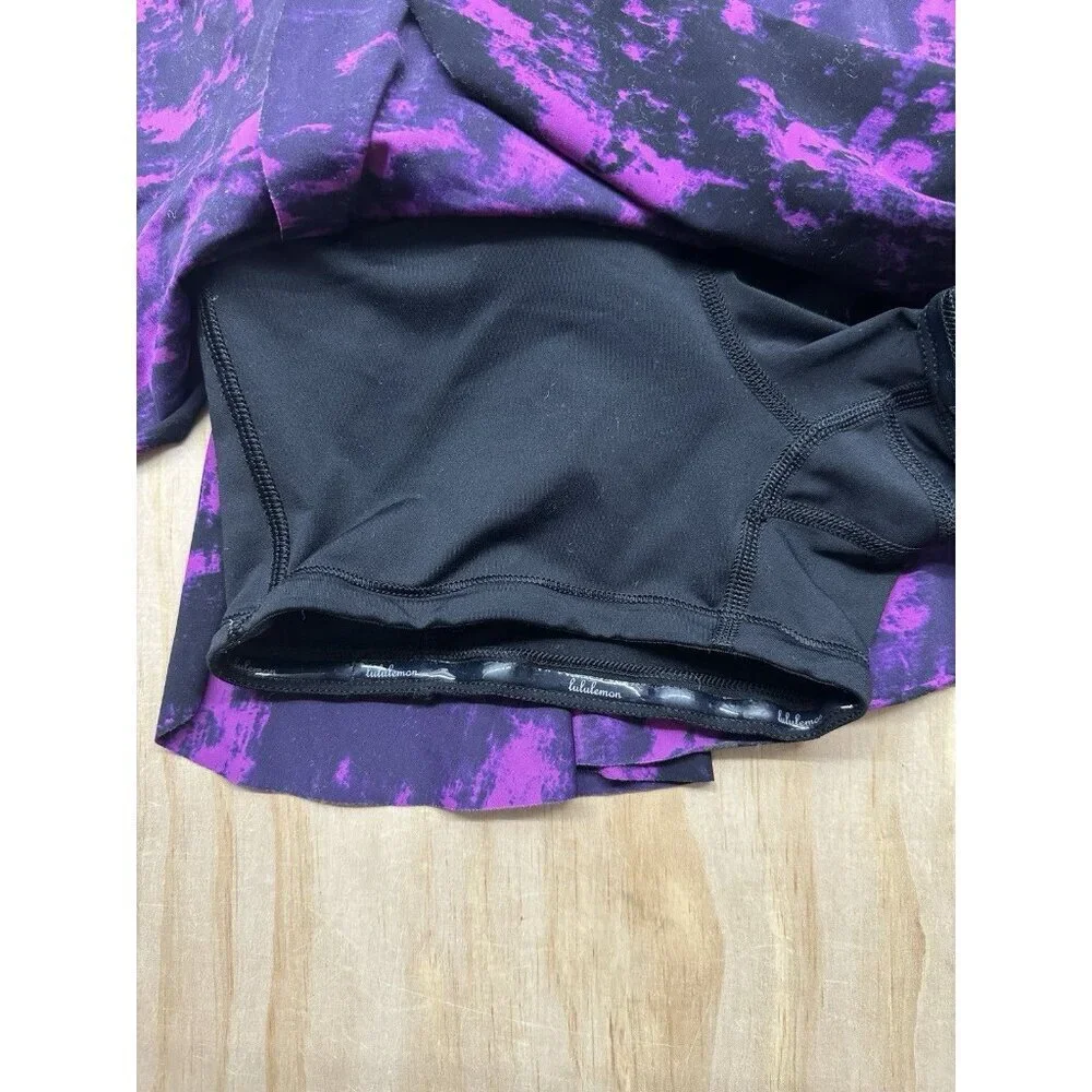 Lululemon Hit Your Stride Skirt Womens 6 Breezie‎ Regal Plum Black Tennis Skort